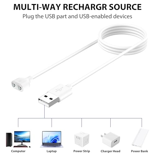 Meliya 2Pack Magnetic USB DC Charger Cable(6mm/0.24inch), Replacement Charging Cord for Rechargeable Toys Massagers Electric Toothbrush (6MM-2pack) - size: 6MM-2pack