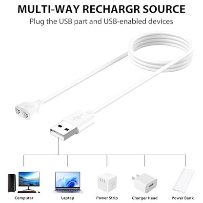 Meliya 2Pack Magnetic USB DC Charger Cable(6mm/0.24inch), Replacement Charging Cord for Rechargeable Toys Massagers Electric Toothbrush (6MM-2pack) - size: 6MM-2pack