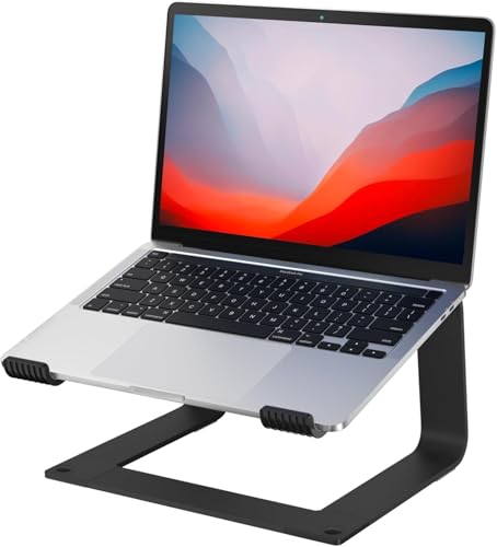 Laptop Stand for Desk Detachable Aluminum Computer Riser Portable Metal Notebook Printer Stand Holder Compatible with MacBook Air, Pro, Dell, HP, Lenovo and All 10-16" Laptops, Black - color: Black