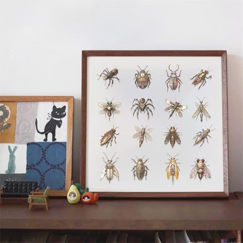 Punk Steam Insect Stickers Pack – 50pcs Clear Waterproof Scrapbook Decals for Journaling, Diary, Collage, Laptop, Water Bottle, Planner (colourful-B13) - color: Colourful-b13