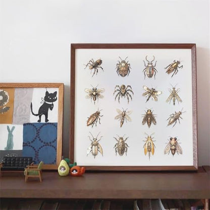 Punk Steam Insect Stickers Pack – 50pcs Clear Waterproof Scrapbook Decals for Journaling, Diary, Collage, Laptop, Water Bottle, Planner (colourful-B13) - color: Colourful-b13