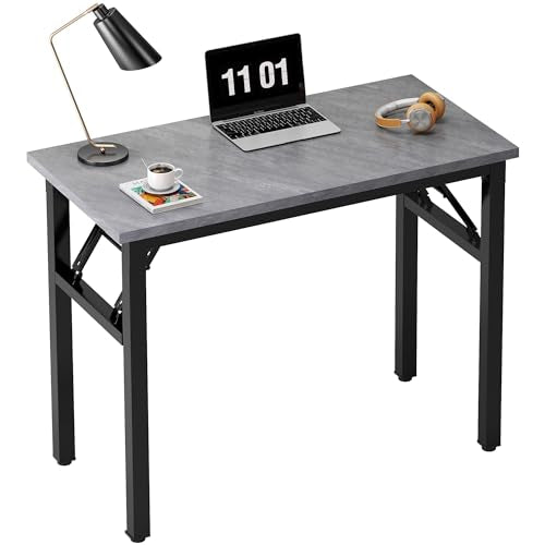 Need Small Folding Computer Desk, 31.5 Inch Writing Table, Grey | No-Assembly, Sturdy Foldable Desk for Home Office, Bedroom, Dorm Room, Student Study, Collapsible, Compact, Easy Storage - color: Grey, size: 31.5 inches