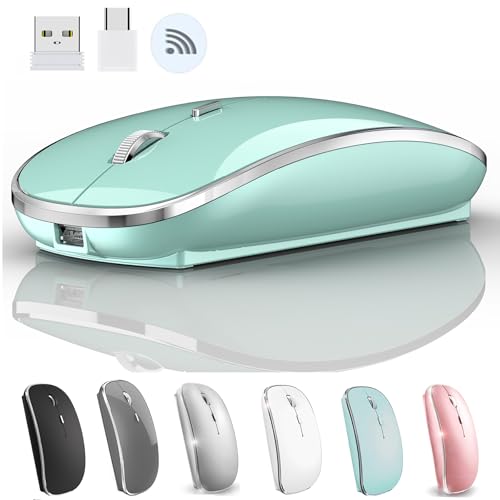 Wireless Mouse for MacBook Pro MacBook Air MacBook Laptop Mac iMac Desktop Computer Chromebook Win7/8/10/11 PC HP Dell Laptop (Blue) - color: BLue