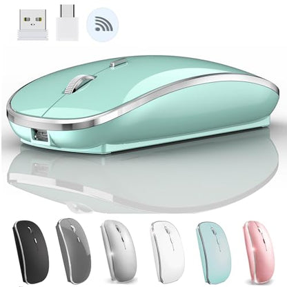 Wireless Mouse for MacBook Pro MacBook Air MacBook Laptop Mac iMac Desktop Computer Chromebook Win7/8/10/11 PC HP Dell Laptop (Blue) - color: BLue