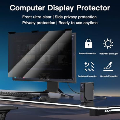 [2 Pack] 2 Pack Magnetic Hanging Computer Privacy Screen 21.5 Inch for 16:9 Widescreen Monitor, Removable Privacy Screen Anti Glare Blue Light Computer Screen Privacy Shield, Anti-Scratch - color: 2 Pack Magnetic Hanging 21.5 Inch for 16:9
