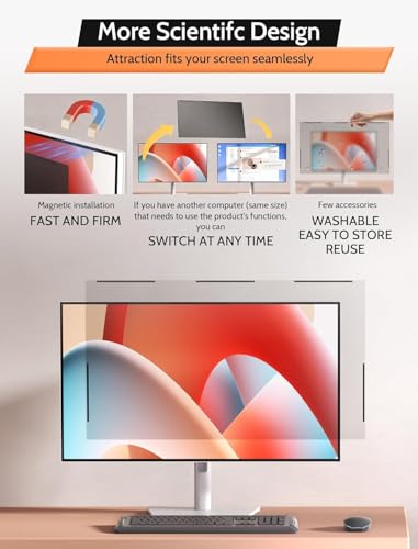 2 Pack- 32 Inch 16:9 Magnetic Privacy Screen for Frameless Computer Monitor | Anti Glare, Anti Blue Light, Anti Spy, Eye Protect, Anti Reflect, Anti UV, Perfect fit, High Quality, Easy install, Removable - size: 32 Inch (Diagonal) - 16:9 Aspect Ratio