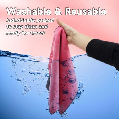 Pink Extra-Large Cleaning Cloths - 16"x12" Giant, Soft & Scratch-Free for TV, MacBook, iPad, Car Screens, Mirrors, Lenses, VR | Reusable Washable Pink & Gray 2-Pack