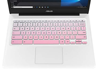 CaseBuy Keyboard Cover for ASUS Chromebook Flip C433 C433TA C434 2 in 1 14" Laptop, ASUS Chromebook C302CA/C403/C423NA/C425TA/C434TA-DH342T DSM4T DS384T C523NA - Ombre Pink