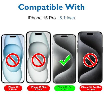 Mothca Matte Privacy Screen Protector for iPhone 15 Pro [6.1 inch] with Easy Installation Tool, Anti Spy Anti Glare Full Coverage Tempered Glass Film, Anti-Fingerprint, Case Friendly, Smooth as Silk