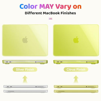 May Chen for MacBook Neo 13 inch Liquid Retina Display ((2026 Release A3404), Slim & Lightweight Protective Case with Screen Protector&Keyboard Cover&Dust Plug, Crystal Citrus - color: Crystal Citrus