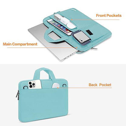 MOSISO Laptop Shoulder Bag Compatible with MacBook Pro 16 inch M5 M4 M3 M2 M1 2026-2019/Pro 15 A1398, HP Acer Dell Lenovo ASUS Notebook,Polyester Flapover Briefcase Sleeve Case, Mint Blue - color: Mint Blue, size: 16 inch