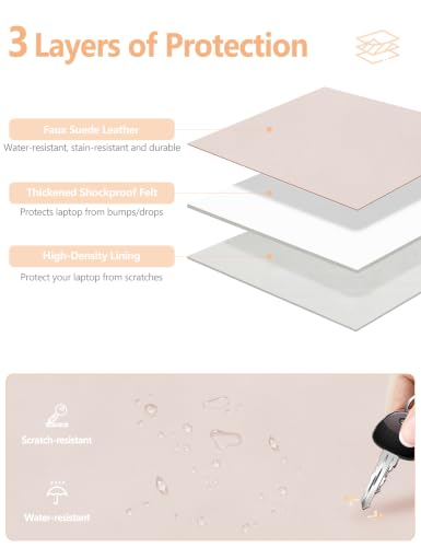 HYZUO 13.3-14 Inch Laptop Case Sleeve with Adjustable Stand, Apricot | for MacBook Pro 14 M5/M4/M3/M2/M1 Pro/Max A3426 A3427 2026-2021, MacBook Air/Pro 13.3, 13.8-13.5 Surface Laptop - color: Apricot, size: 13.3-14 Inch