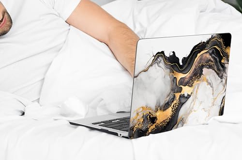 DONGKE Compatible with MacBook Air 13 inch Case 2021 2020 2019 2018 Release A2337 M1 A2179 A1932 with Retina Display & Touch ID, Plastic Hard Shell & Keyboard Cover - Abstract Marble - color: Abstract Marble D159
