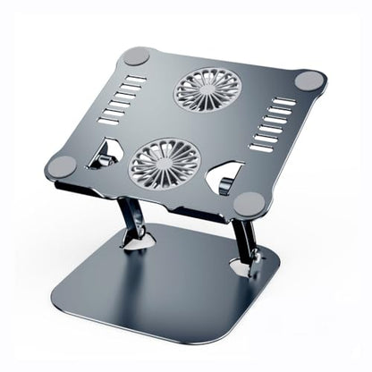 Aluminum Alloy Layer Folding Notebook Holder with Built-in Fan Heat Dissipation Bracket(D) - color: D