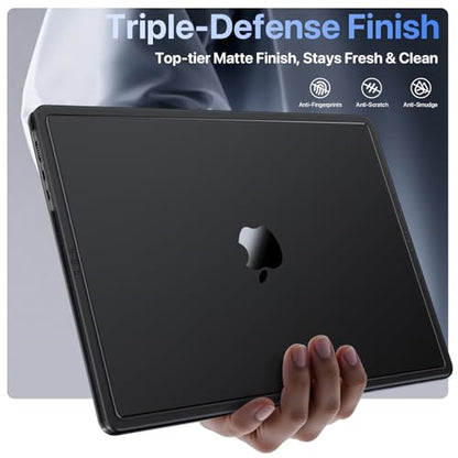 Soonjet for MacBook Air 15 inch Case | M5 M4 M3 M2 2026 2025-2023 | Crack-Resistant Upgrade | Thinner, Lighter, Tougher | Hard Shell Laptop Cover | A3448 A3241 A3114 A2941 | Noble Black Clear - color: Noble Black Clear