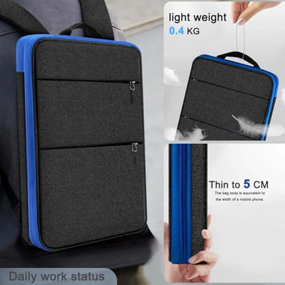 ZINMARK Slim Expandable Laptop Backpack with Small Case for 15-16 inch Notebooks,Water Resistant Computer Bag for College Business for Men Women，Black Blue - color: Black Blue
