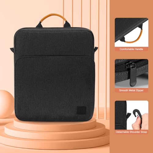 Dadanism 13 Inch Tablet Sleeve Shoulder Bag with Handle for iPad Pro 13" M4 2024, iPad Air 13", iPad Pro 12.9", Galaxy Tab S10+ Plus/S9 FE+/S9+ Plus 12.4", Remarkable Paper Pro 11.8", Black Gray | Fits iPad Pro 13" M5 2025, iPad Air 13" M4 2026, iPad Pro