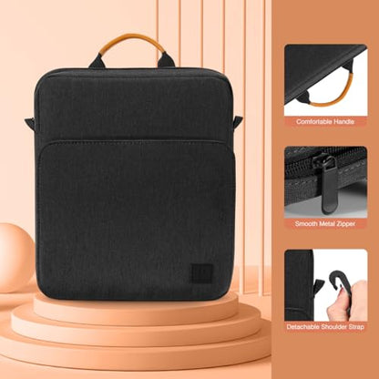 Dadanism 13 Inch Tablet Sleeve Shoulder Bag with Handle for iPad Pro 13" M4 2024, iPad Air 13", iPad Pro 12.9", Galaxy Tab S10+ Plus/S9 FE+/S9+ Plus 12.4", Remarkable Paper Pro 11.8", Black Gray | Fits iPad Pro 13" M5 2025, iPad Air 13" M4 2026, iPad Pro
