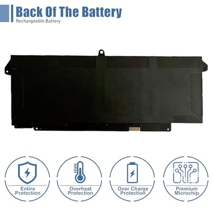 7FMXV 63Wh Laptop Battery Replacement for Dell Latitude 7320 5320 7420 7520 Series TN2GY 9JM71 727CG CN-0727CG 15.2V 3941mAh - size: 10.44*3.68*0.25 inch 7FMXV