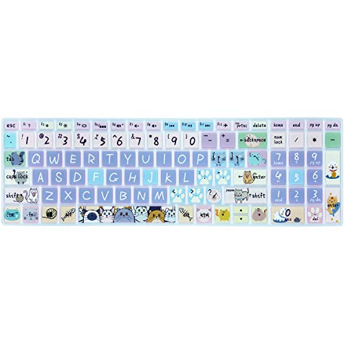 Keyboard Cover for HP Envy x360 15.6''Series/Pavilion 15/ Pavilion x360 15.6” Series/Envy 17 17.3" Series/HP Laptop 15t 17t 17-ca0011nr 17-by0040nr, Cute Cat - color: Cute Cat