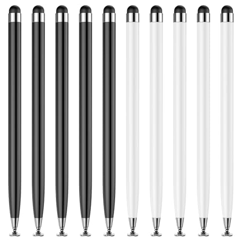 10PCS Stylus Pen for Touchscreen,Lightweight 2 in 1 Design | Stylus Pen for iPad,Nintendo Switch,iPhone, Android Tablets Capacitive Touch Screen,Stylus for Drawing,Note-Taking & Gaming - color: Black/White