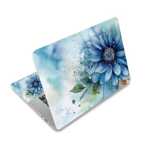 AIMSA Laptop Skin Sticker Decal, 17 17.3 inch Laptop Art Decal Universal Cover, Decorative Stickers Notebook Skin Protector, Blue Flower - color: Blue Flower