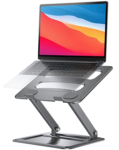 Adjustable Laptop Stand, Portable for 17.3inch Laptops, Holds Up to 17.6lbs, Ergonomic Posture & Heat Dissipation - Gray - color: Gray