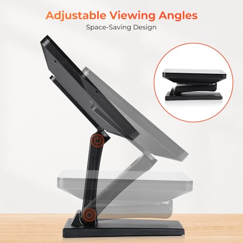 MUNBYN 12-inch POS Touchscreen Monitor, LED POS Monitor, HDMI/VGA Capacitive Screen Display, Foldable Stand for Small Business, Retail, Restaurant, Bar, No Driver Required, 2Y Protection