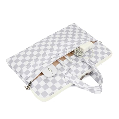 canvaslife Waterproof Pattern Resistant Laptop Shoulder Messenger Bag for Pro 16 inch and 15.6 inch-16 inch Laptop (Grey Checker) - color: Grey Checker, size: 15 inch/15.6 inch