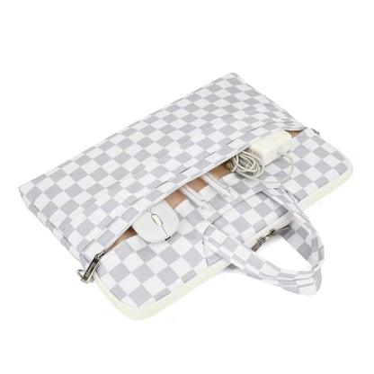 canvaslife Waterproof Pattern Resistant Laptop Shoulder Messenger Bag for Pro 16 inch and 15.6 inch-16 inch Laptop (Grey Checker) - color: Grey Checker, size: 15 inch/15.6 inch