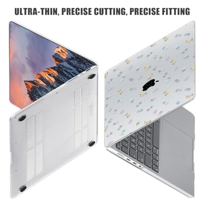 for with MacBook Pro 14 inch Case 2026-2021 M5 M4 M3 M2 M1 Pro/Max A3426 A3427 A3434 A3112 A3401 A2918 A2992 A2779 A2442, Hard Shell with Keyboard Cover+Protective Film, Floral - color: Floral