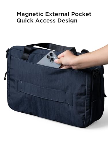 ALPAKA Bravo Brief Laptop Briefcase Business Shoulder Bag | Fits 16-inch Laptop, Detachable Shoulder Strap, For Men and Women Work Travel, Weatherproof Fabric Axoflux 400D - color: Moonlight Blue