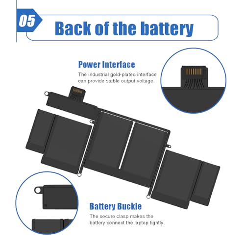 A1582 A1502 MacBook pro Laptop Battery Replacement for MacBook Pro 13 Inch Retina A1502 (Early 2015 Mid 2014 Late 2013) Laptop Battery A1493 A1582 [6559mAh 11.42V 74.9Wh] - size: 11.25*4.13*0.32 inch A1582