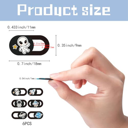 6Pcs 6 Styles Alien Spaceship Cute Laptop Camera Cover Privacy Guard Accessories, 0.04 Inch Thin Camera Privacy Blocker for Laptop Desktop Computer Tablet Notebook Mini PC Home Office Use - color: Aliens Spaceship