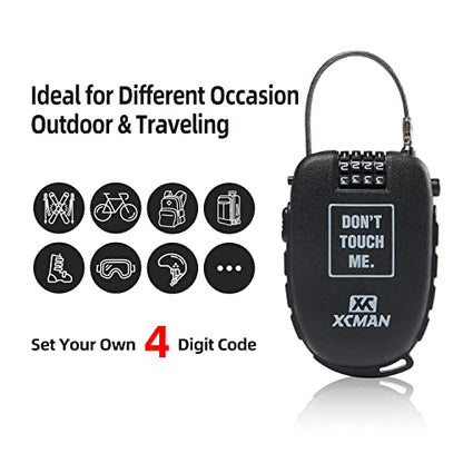 XCMAN Snowboard Lock with 30inch Ski Lock, Ski Locks Cable Retractable, Snowboard Lock Cable,Bike Locks and Suitcases,Secure 4-Digit