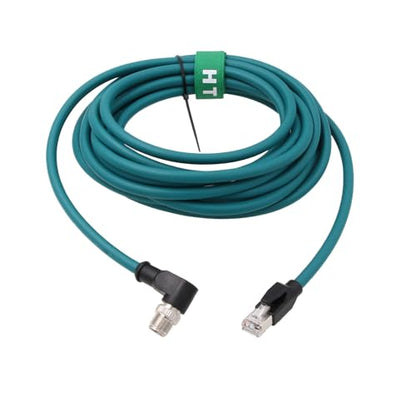 Camera Sensor M12 Ethernet 8 Pin X-Coded RJ45 Cable CAT7e for Cognex Basler Baumer Keyence Industrial Automation Control PLC, Right Angle High Speed 30M - size: 30 meter