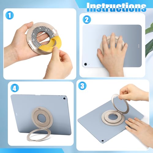Tablet Ring Holder - Adjustable Universal Tablet Hand Strap Holder Stand | 360 Degree Handle Grip Adhesive Handle Mount for iPad Air Pro Mini /Galaxy Tab/ Lenovo/Xiaomi/Huawei/Kindle All 7-13" Device - color: Gold