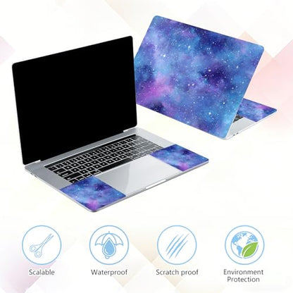 Laptop Skin Sticker Decal 15-15.6 Inch with Cute Mouse Pad, Universal Reusable Vinyl Sticker for 12.1 13 13.3 14 15.4 Inch Netbook and Notebook PC, Purple Galaxy - color: Purple Galaxy