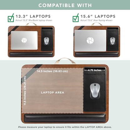 ROSSIE HOME Premium Acacia Wood Lap Desk – Java, Fits 15.6” Laptops - color: Java