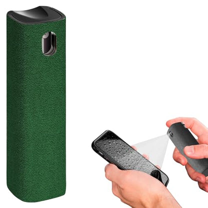 IO CLEAN Mini Screen Cleaner Spray – Finger Proof Screen Cleaner for Smartphones, iPads, MacBooks, Laptops, Car Screens, Touchscreens – 3in1 Mist Cleaner, Microfiber Cloth and Cover (Dark Green) - color: Dark green