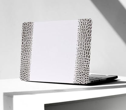Crocodile Case for MacBook Air 13 inch 2026 M5, 2022-2025 M4/M3/M2 | Model A3449 A3240 A3113 A2681, Texture Crocodile Aligator Skin Snakeskin PU Leather Hardshell & Keyboard Cover, Black White - color: ## Black White Crocodile