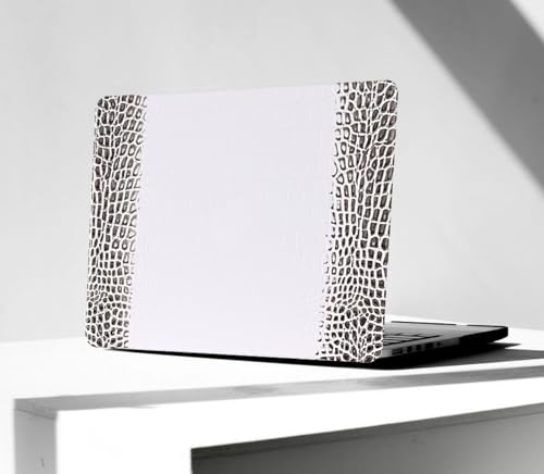 Crocodile Case for MacBook Air 13 inch 2026 M5, 2022-2025 M4/M3/M2 | Model A3449 A3240 A3113 A2681, Texture Crocodile Aligator Skin Snakeskin PU Leather Hardshell & Keyboard Cover, Black White - color: ## Black White Crocodile