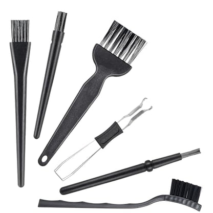 SIMPOR 6 Pcs Anti Static Brush Set with Keycap Puller, PC Computer Electronics Keyboard Cleaning Kit, Nylon Keyboard Cleaning Brush Cleaner for Mechanical Keyboard, PCB, Camera, Car Vents