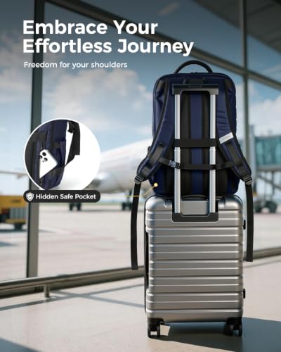 Laptop Backpack 17.3 Inch Business Travel Backpack with USB Charging Port, Durable Lightweight Anti-Theft Work Computer Bag with Laptop Compartment, Blue - color: Blue