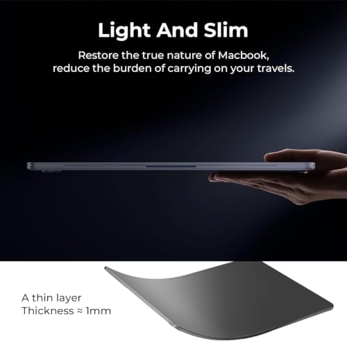 BlueSwan Flexible Case for MacBook Air 15 inch, M5 M4 M3 M2 2026-2023 | Anti-Scratch Protective Laptop Cover with Grippy Matte Texture, Seamless Fit and Lightweiht, Frosted Black - color: Frosted Black, size: Air 15-inch (2026-2023)