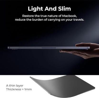BlueSwan Flexible Case for MacBook Air 15 inch, M5 M4 M3 M2 2026-2023 | Anti-Scratch Protective Laptop Cover with Grippy Matte Texture, Seamless Fit and Lightweiht, Frosted Black - color: Frosted Black, size: Air 15-inch (2026-2023)