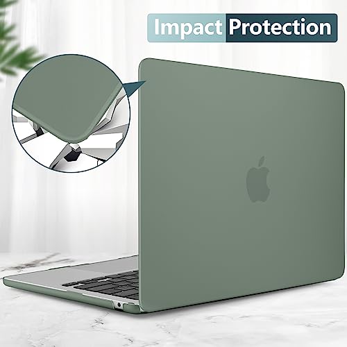 for MacBook Air 15 Inch Case M5 M4 M3 M2 (2026-2023) A3448 A3241 A3114 A2941, Protective Hard Shell Cover Compatible with Touch ID & Liquid Retina Display - Midnight Green - color: Matte Midnight Green