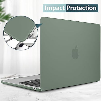 for MacBook Air 15 Inch Case M5 M4 M3 M2 (2026-2023) A3448 A3241 A3114 A2941, Protective Hard Shell Cover Compatible with Touch ID & Liquid Retina Display - Midnight Green - color: Matte Midnight Green