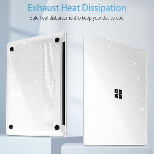Mektron Glitter Case for 13.8" Microsoft Surface Laptop 8 2026 Fits Surface Laptop 13.8 Inch 7 2024 Cover (Model: 2036),Keyboard Cover +Screen Protector +Dust Plugs, Sparkly Clear - color: Sparkly Clear