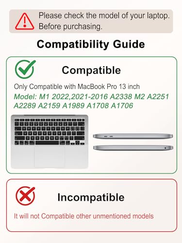Voidborne Compatible with MacBook Pro 13 inch Case 2026-2016 A2338 M1 A2251 A2289 A2159 A1989 A1708 A1706,Matte Leather Hard Shell Protective Case for Pro13 inch + Keyboard Cover,Polka Dots,Black - color: Black02